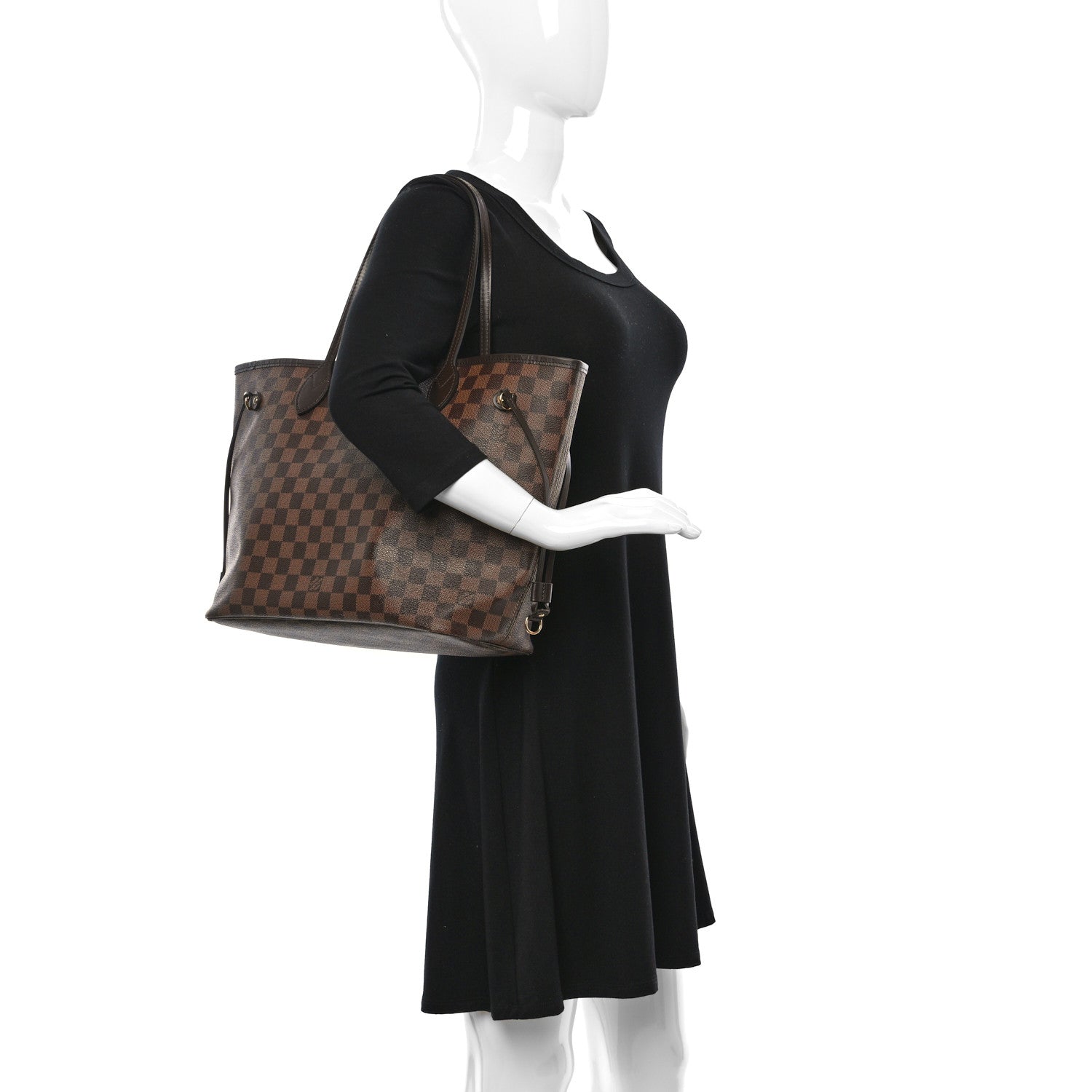 Louis Vuitton Damier Ebene Neo Neverfull MM Rose Ballerine 2 of 9
