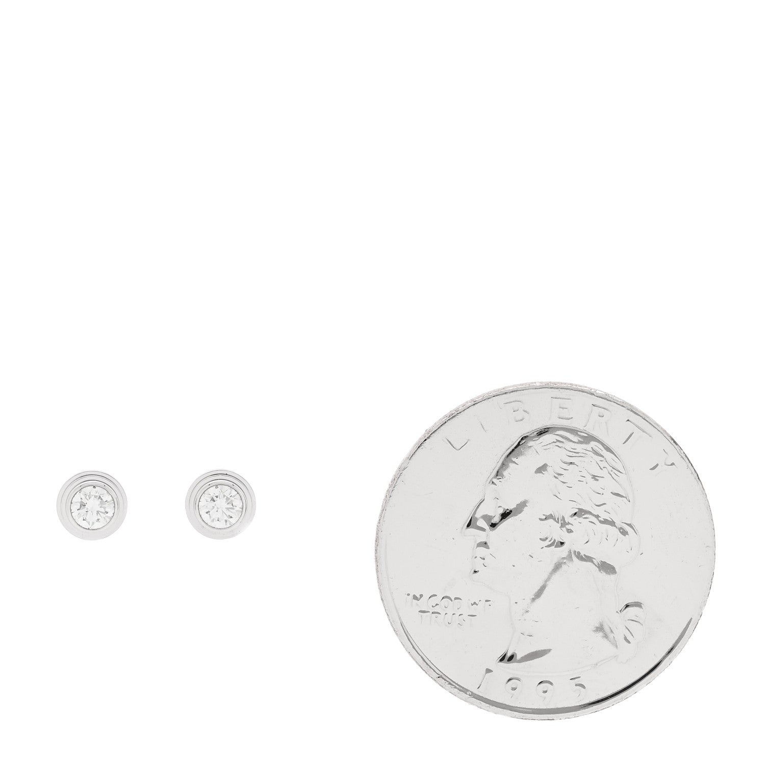 Cartier 18K White Gold Diamond MM D'Amour Earrings 2 of 5
