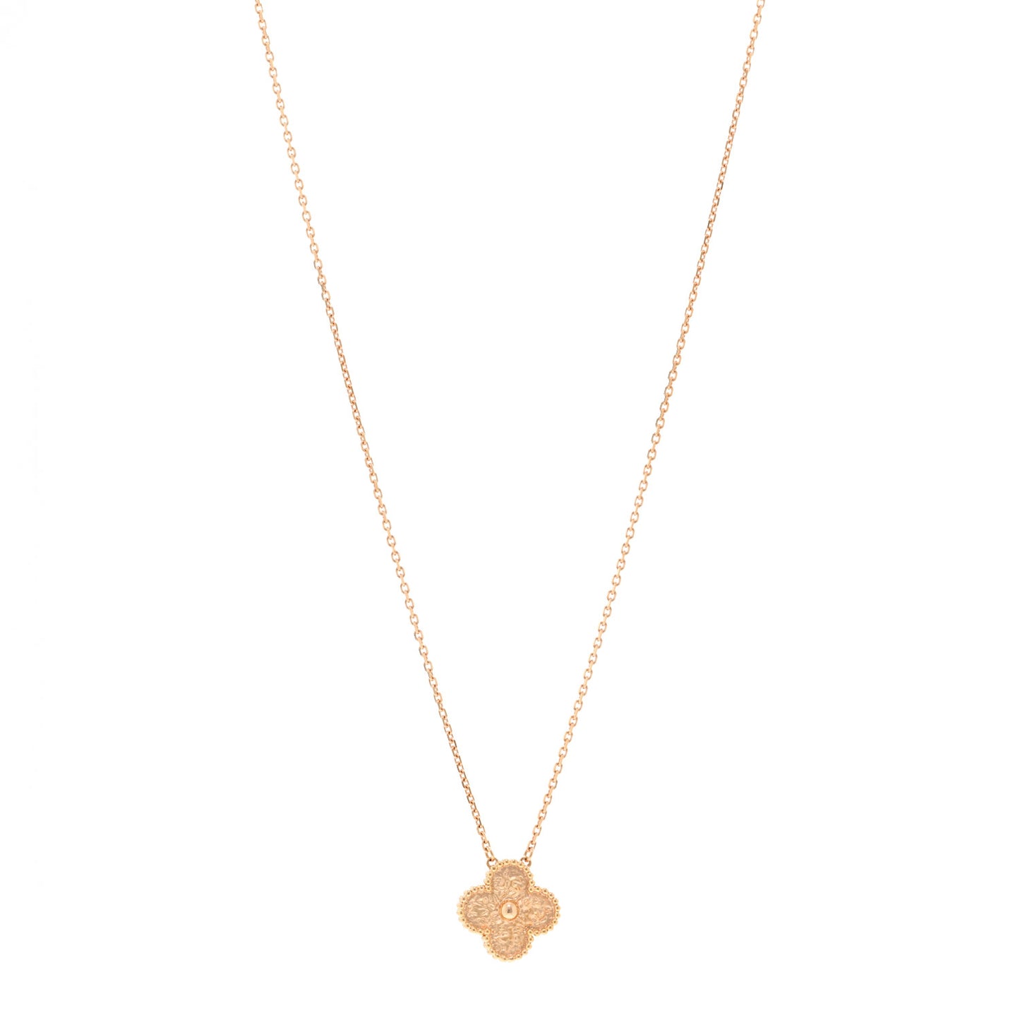 18K Rose Gold Vintage Alhambra Pendant Necklace