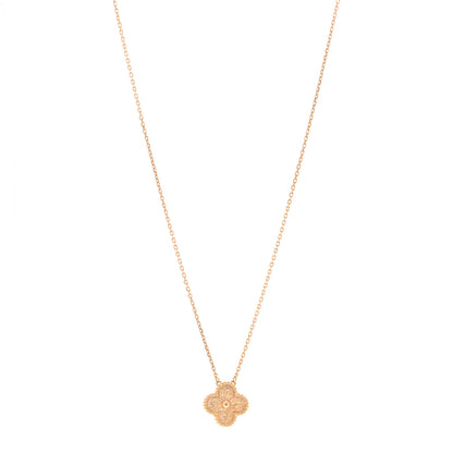 Van Cleef & Arpels 18K Rose Gold Vintage Alhambra Pendant Necklace 1 of 4