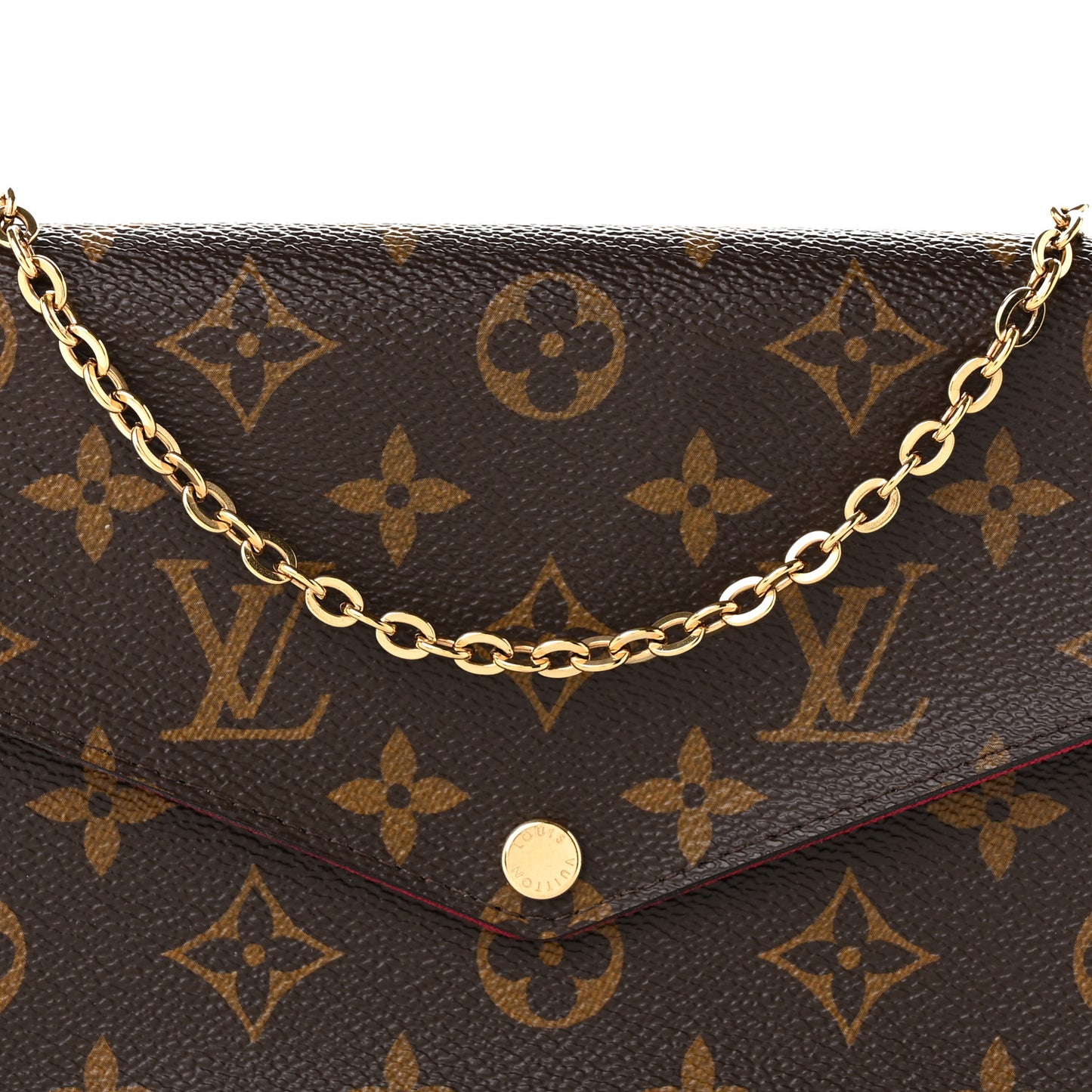 Monogram Pochette Felicie Chain Wallet Fuchsia