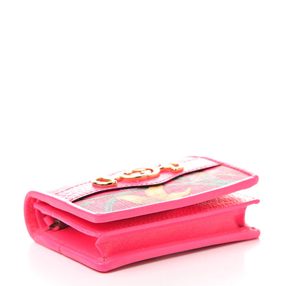 Gucci Calfskin Flora Print Zumi Card Case Fuxia Fluo 4 of 8
