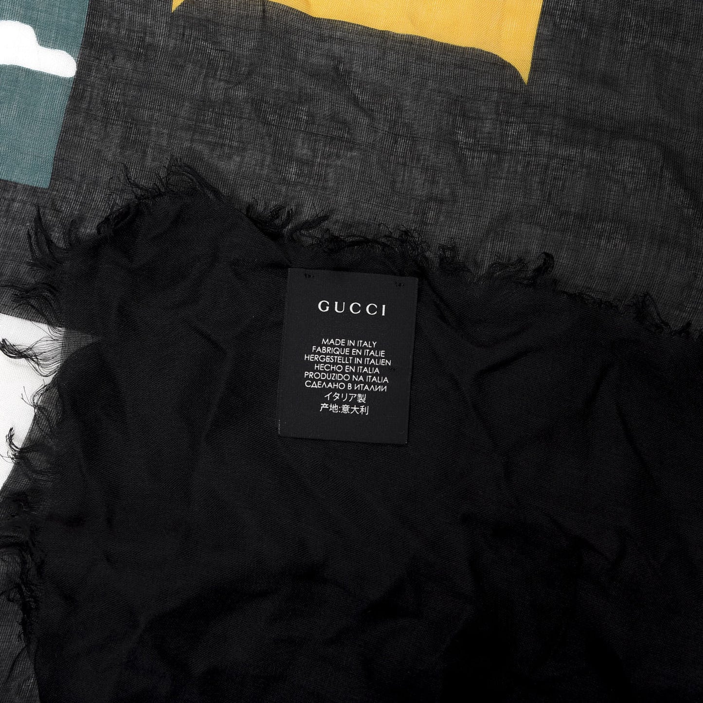 Modal Silk Coco Capitan Logo Square Scarf Black