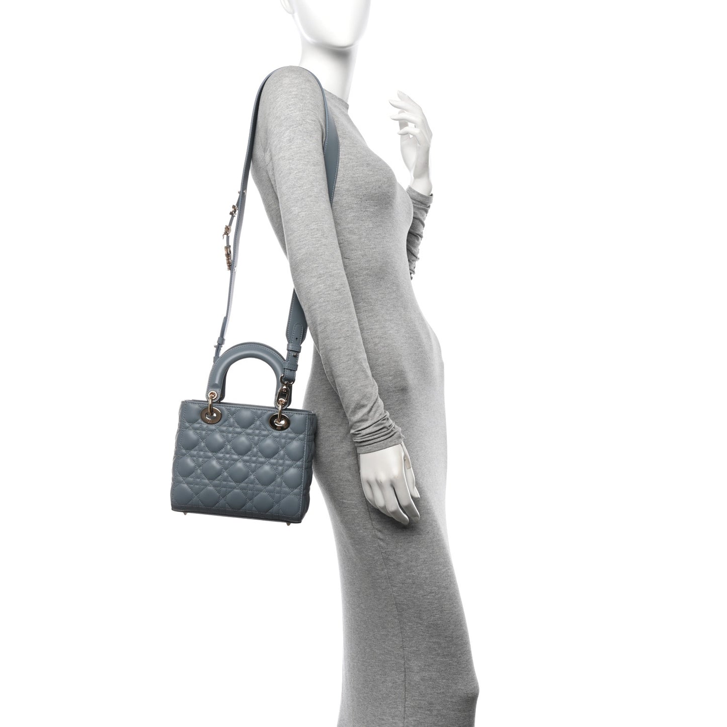 Lambskin Cannage Small My ABCDior Lady Dior Cloud Blue