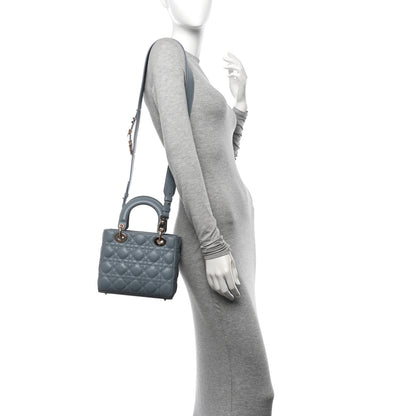 Christian Dior Lambskin Cannage Small My ABCDior Lady Dior Cloud Blue 2 of 11