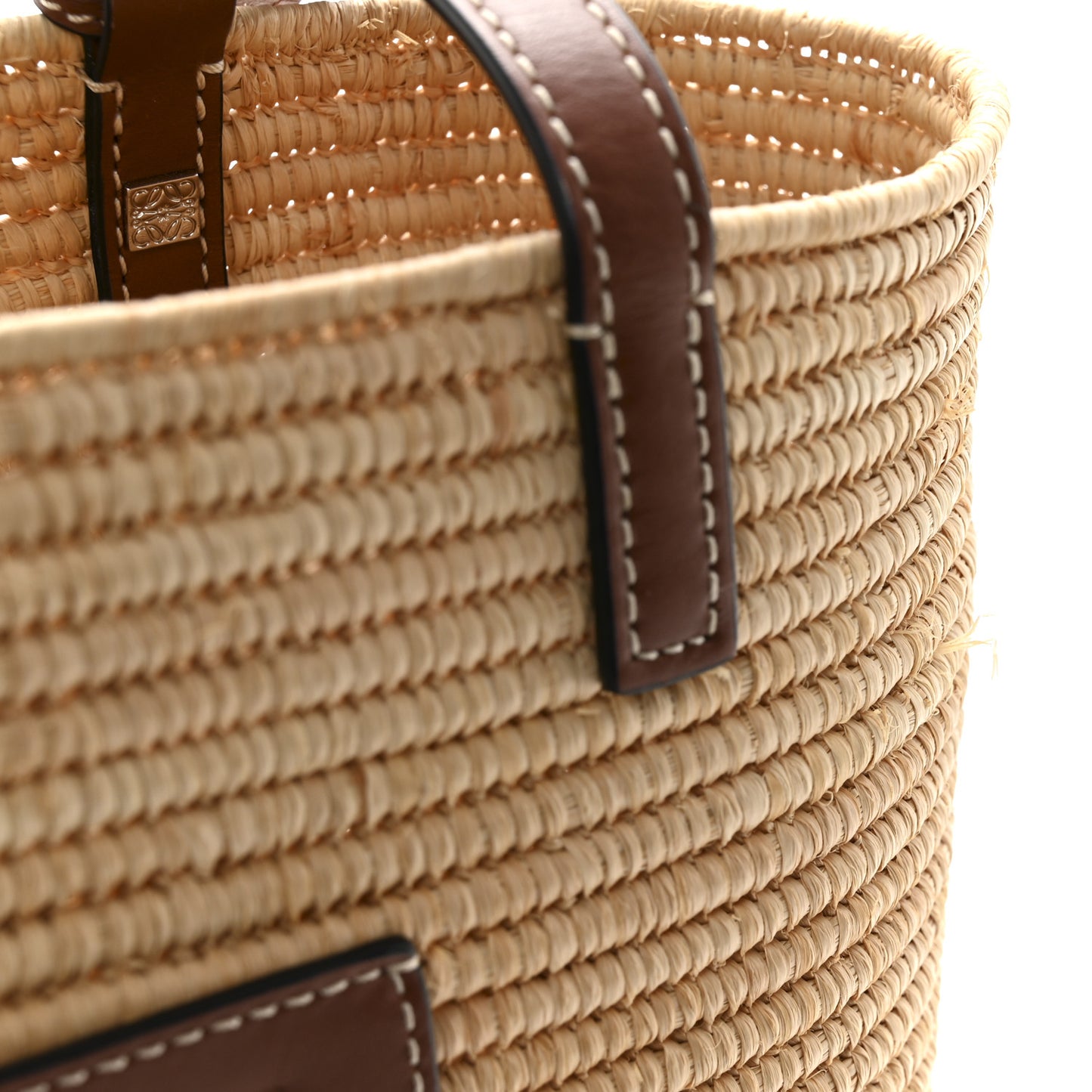 Raffia Small Square Basket Tote Bag Natural Tan