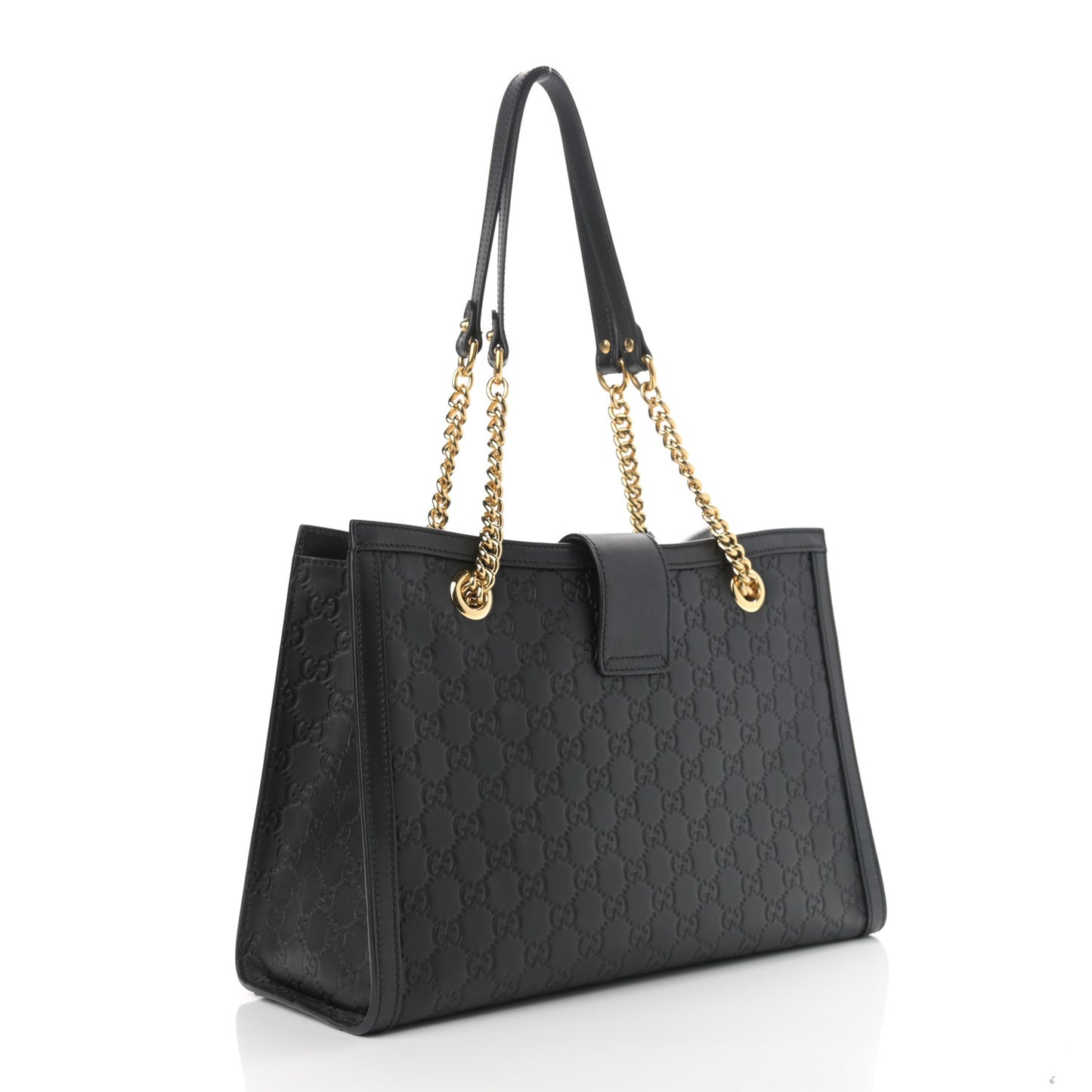 Guccissima Medium Padlock Tote Black