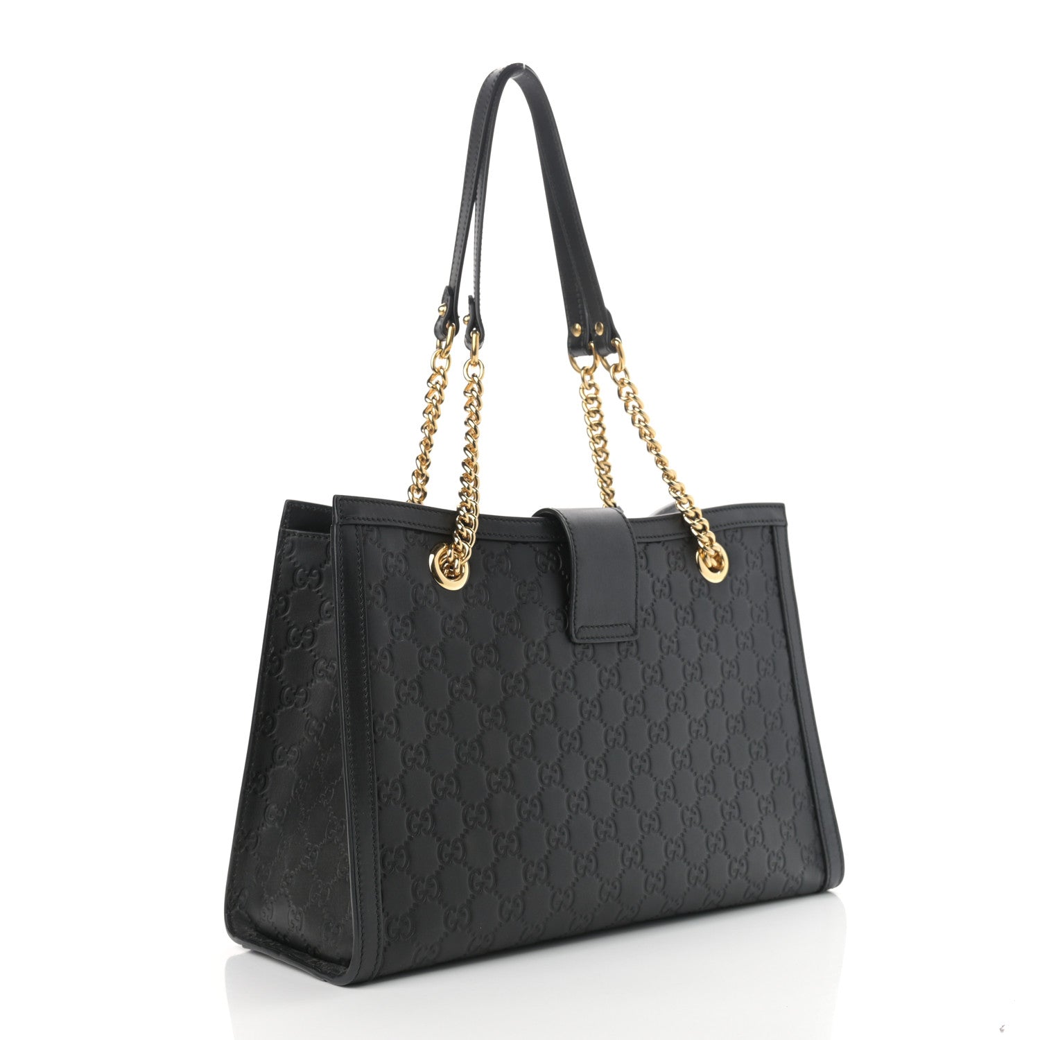 Gucci Guccissima Medium Padlock Tote Black 3 of 14