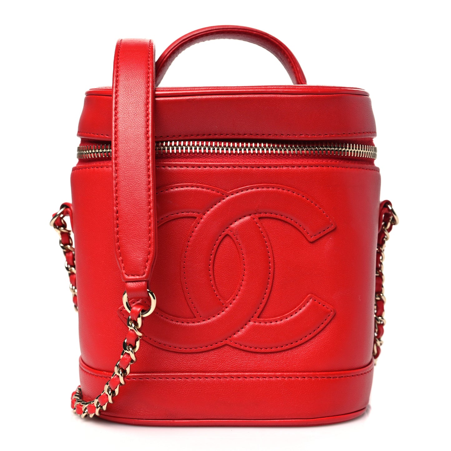 Lambskin Timeless Vanity Cosmetic Case Red