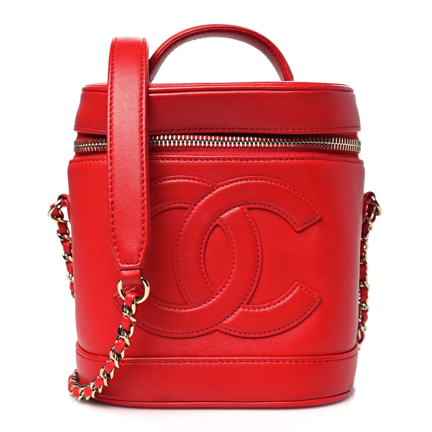 Chanel Lambskin Timeless Vanity Cosmetic Case Red 1 of 13