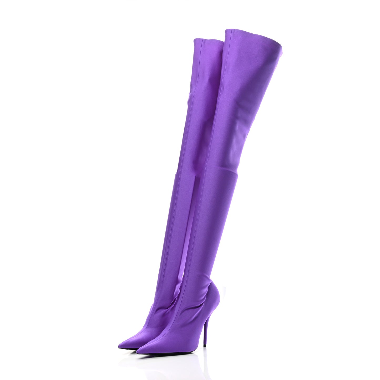 Spandex Pointed Toe Knife Thigh High Boots 40 Violet