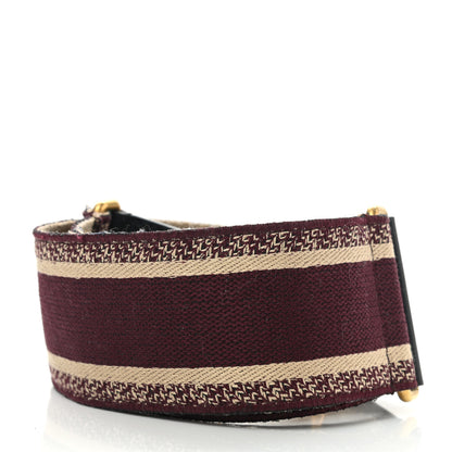 Christian Dior Canvas Embroidered Shoulder Strap Burgundy 2 of 5