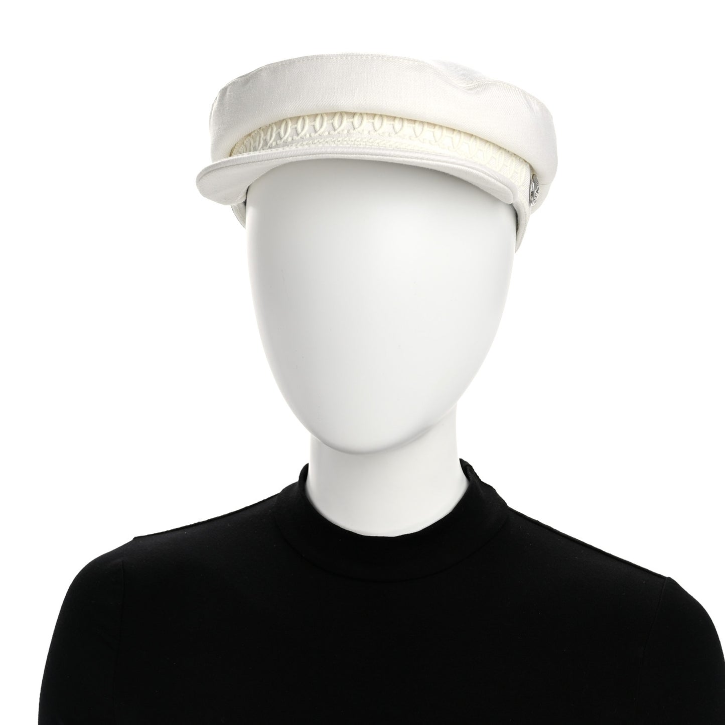 Double Linen Twill Cabourg Cap 58 White