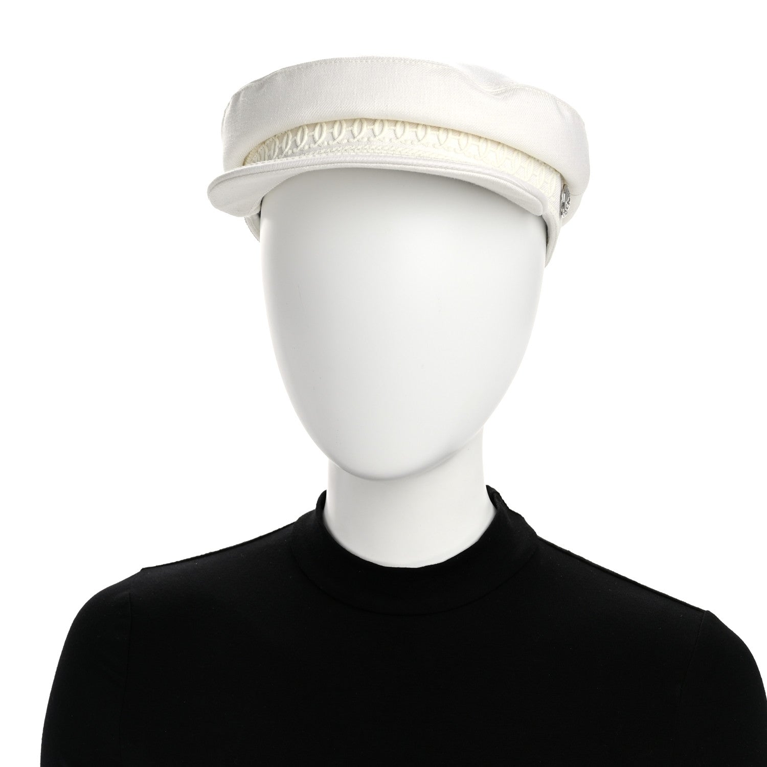 Hermes Double Linen Twill Cabourg Cap 58 White 2 of 8