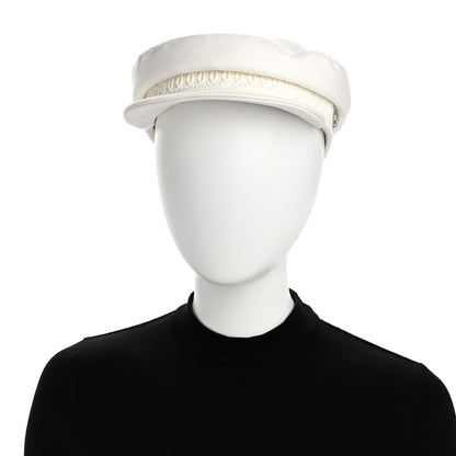 Hermes Double Linen Twill Cabourg Cap 58 White 2 of 8