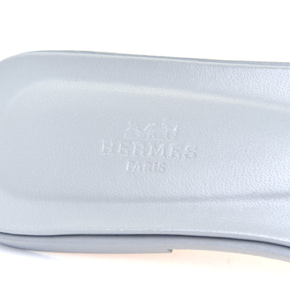 Hermes Epsom Oran Sandals 39 Bleu Glacier 9 of 10