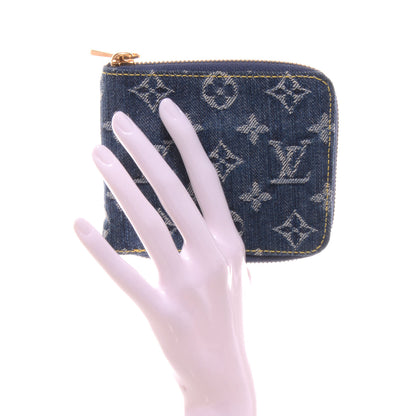 Louis Vuitton Denim Zip Compact Wallet Blue 2 of 7