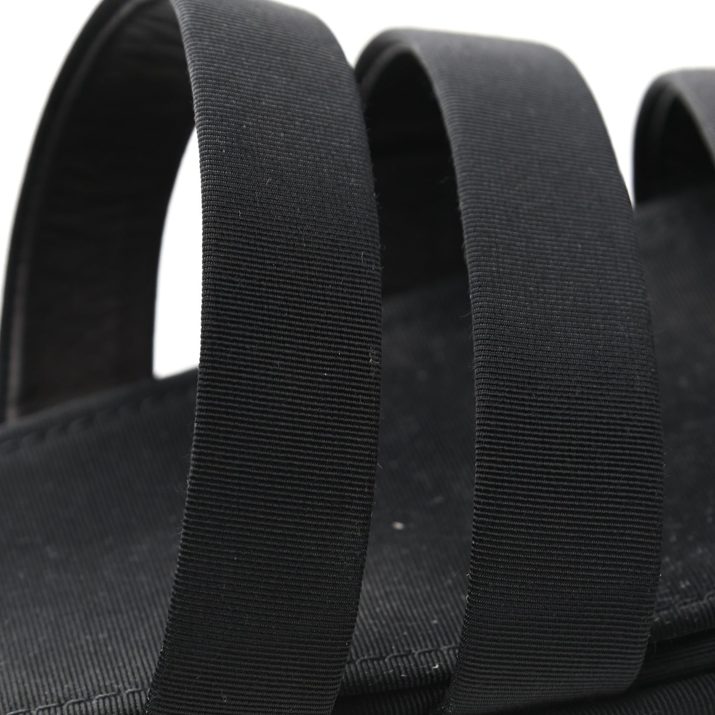 Grosgrain Pearl Flat Sandals 38.5 Black
