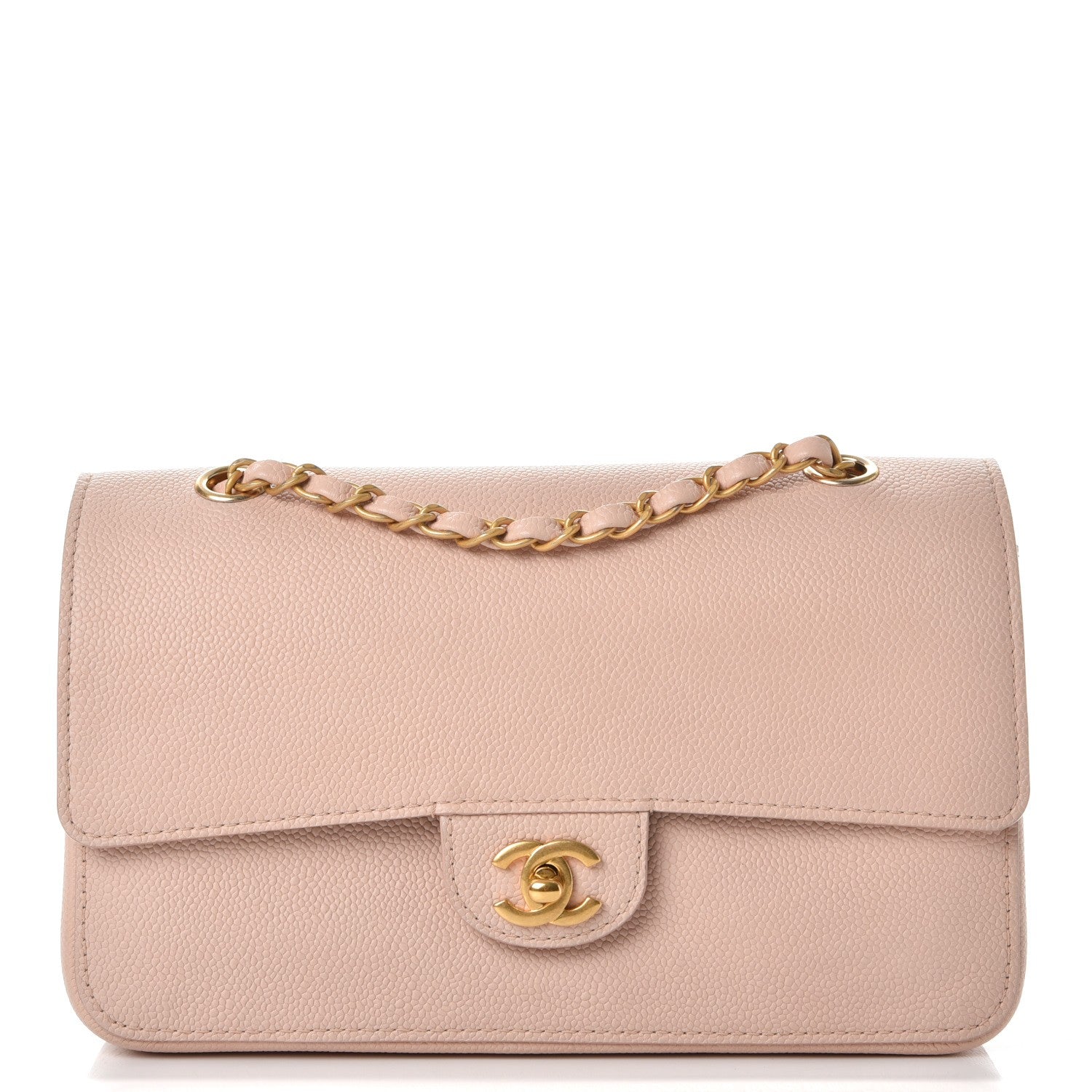 Chanel Grained Calfskin Medium Classic Pure Double Flap Nude 1 of 10