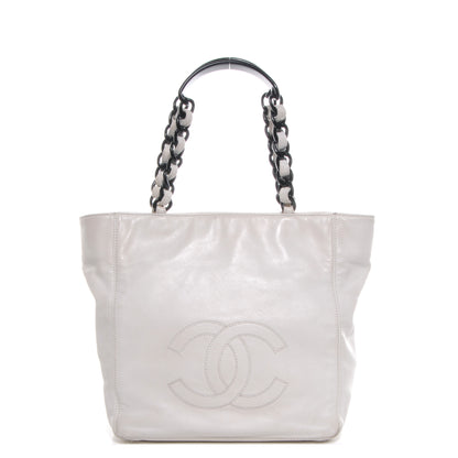 Chanel Lambskin Chain CC Small Tote White 1 of 8