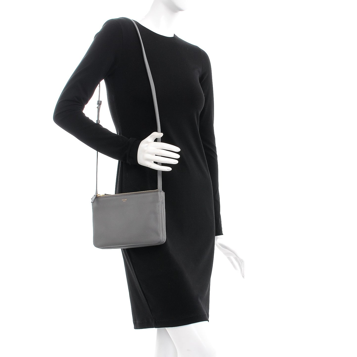 Lambskin Small Trio Crossbody Bag Smoke