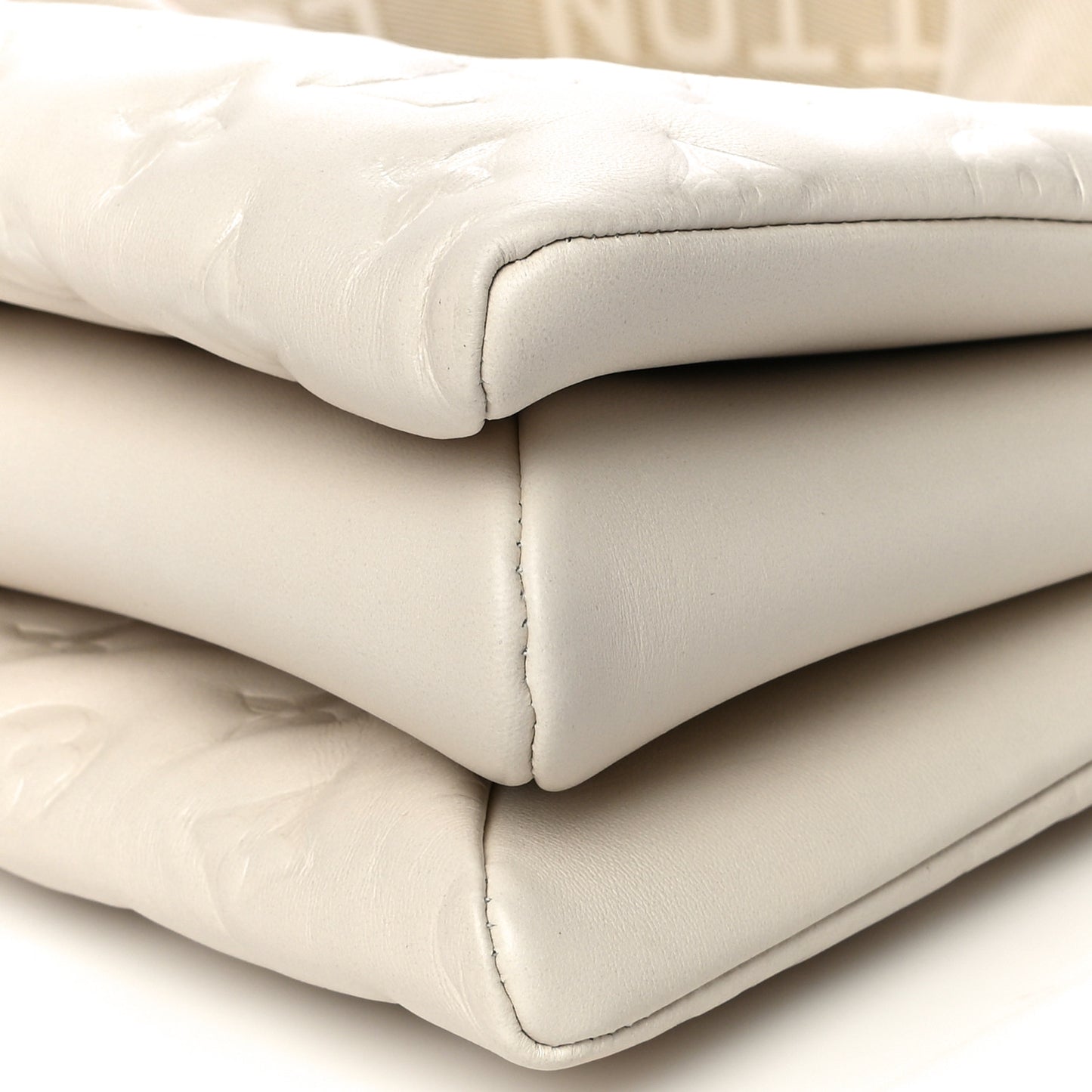 Lambskin Embossed Monogram Coussin PM Beige Cream