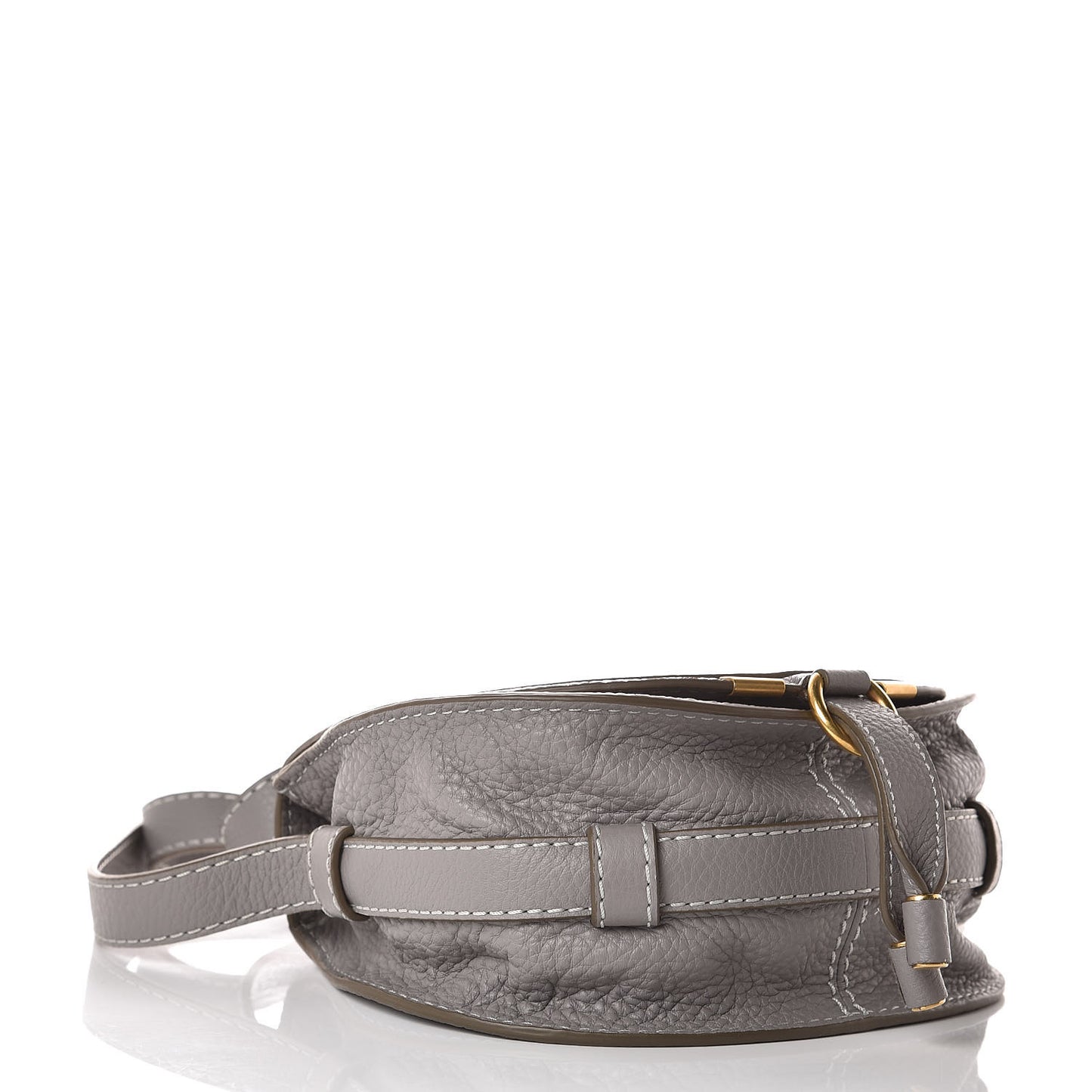Calfskin Mini Marcie Round Crossbody Bag Cashmere Grey