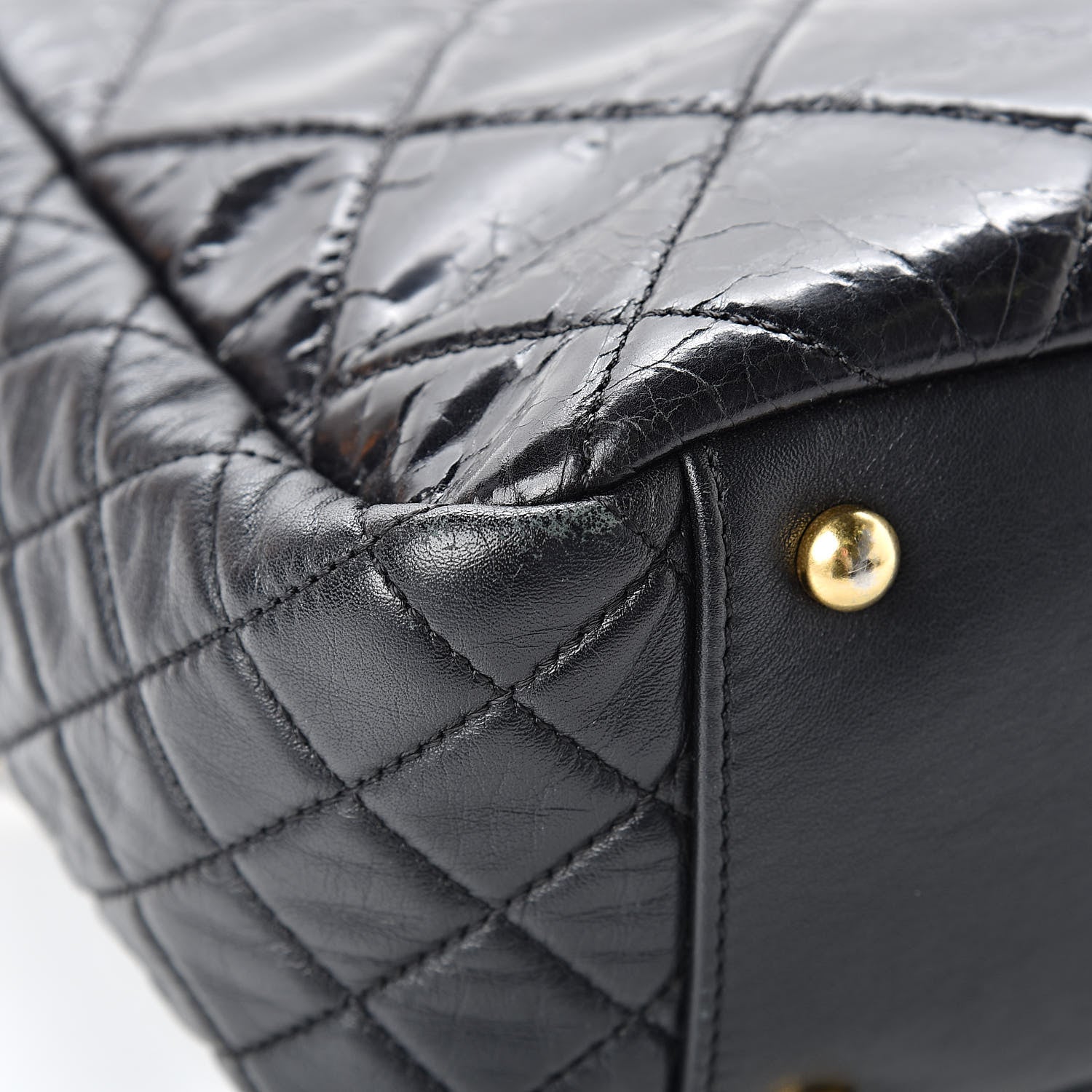 Chanel Glazed Crinkled Calfskin Medium East West Flap Black 9 of 15