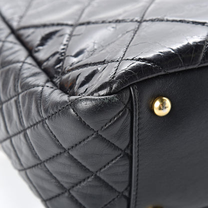 Chanel Glazed Crinkled Calfskin Medium East West Flap Black 9 of 15