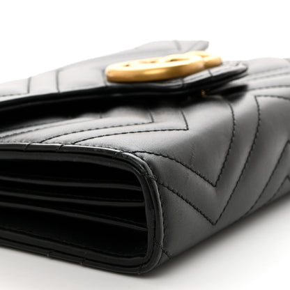 Gucci Calfskin Matelasse GG Marmont Chain Wallet Black 9 of 10