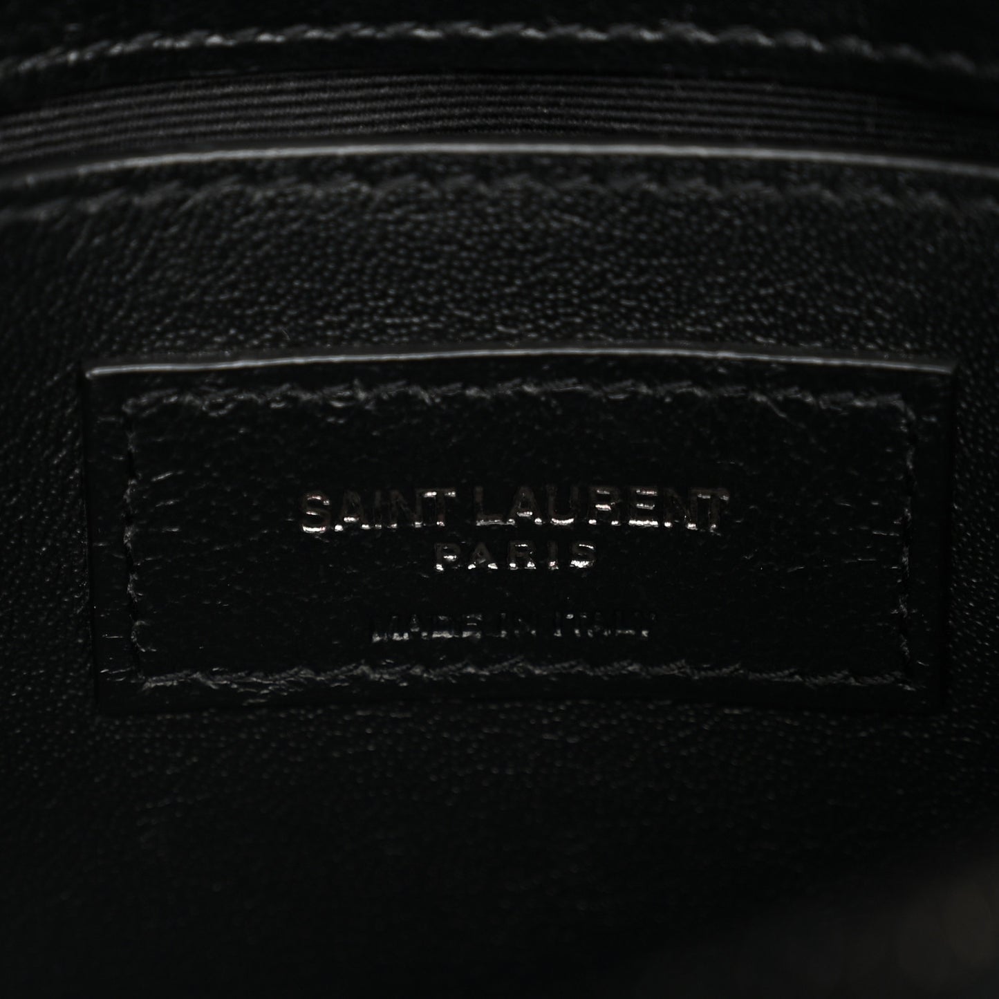 Calfskin Y Quilted Monogram Monochrome Small Loulou Chain Satchel Black
