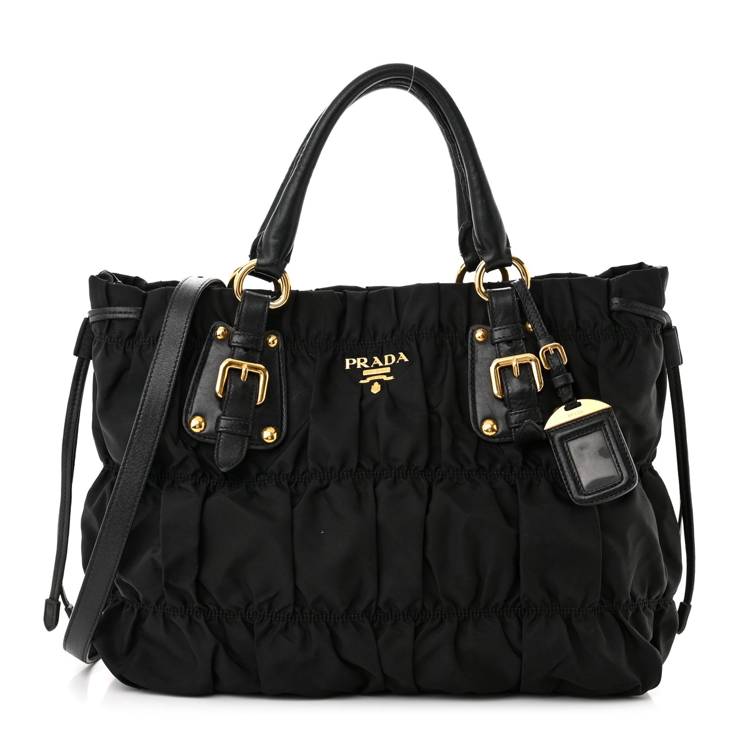 Tessuto Nylon Gaufre Tote Black