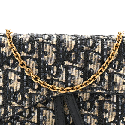 Christian Dior Oblique Saddle Chain Long Wallet Blue 9 of 12