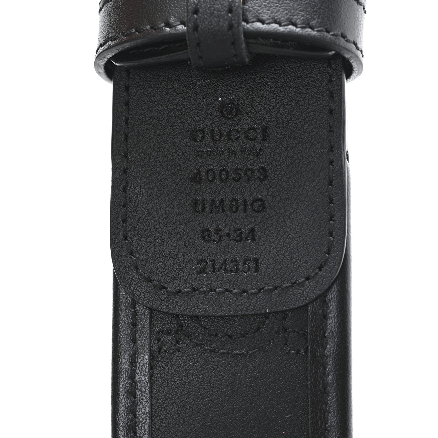 Calfskin GG Matelasse 40mm Belt 85 34 Black