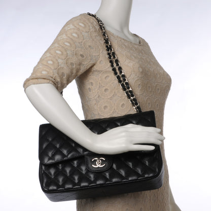 Chanel Caviar Quilted Jumbo Double Flap Black 2 of 10