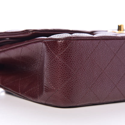 Chanel Caviar Quilted Medium Double Flap Dark Red 10 of 12