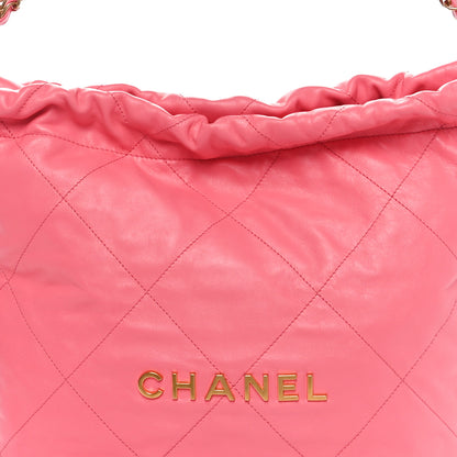 Chanel Shiny Calfskin Quilted Small Chanel 22 Coral Pink 8 of 11