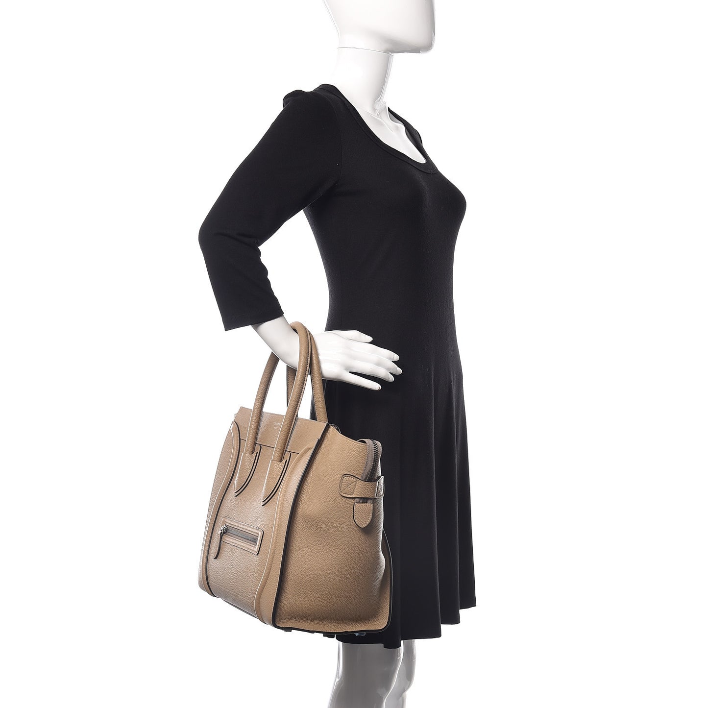 Drummed Calfskin Mini Luggage Dune