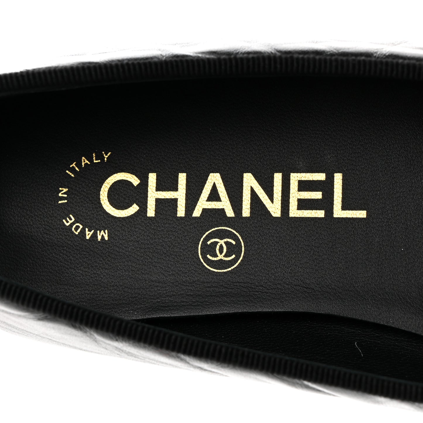 Lambskin Patent Cap Toe Ballerina Flats 36.5 Black