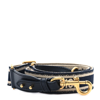 Christian Dior Canvas Embroidered Shoulder Strap Black 1 of 4