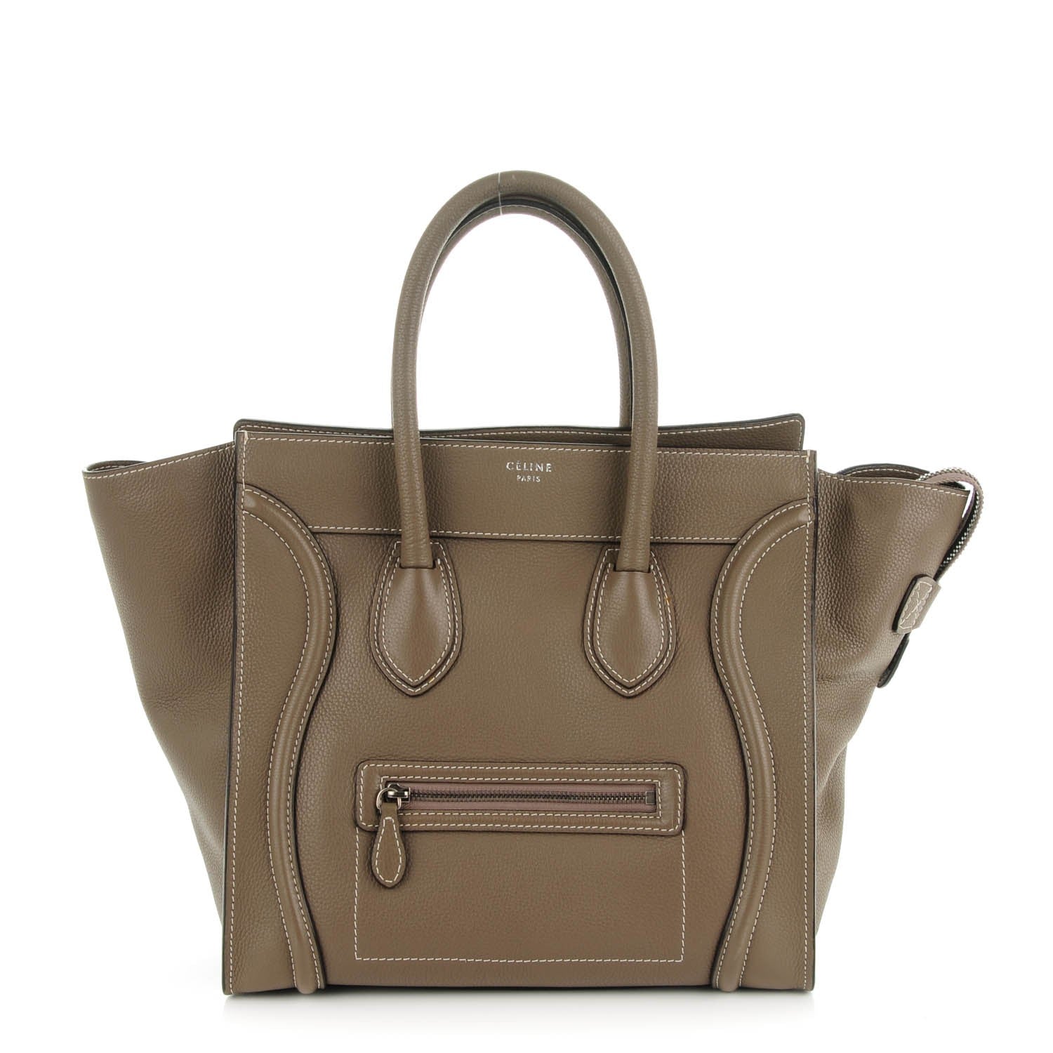 Celine Drummed Calfskin Mini Luggage Souris 1 of 10