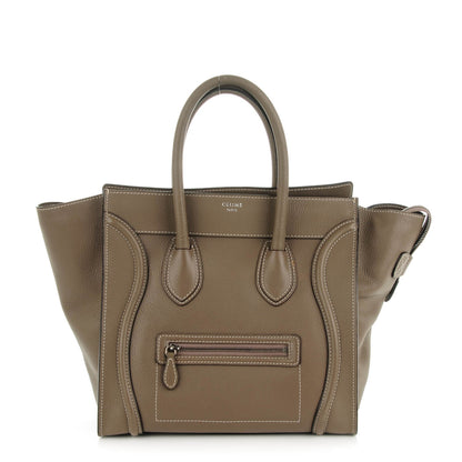 Celine Drummed Calfskin Mini Luggage Souris 1 of 10