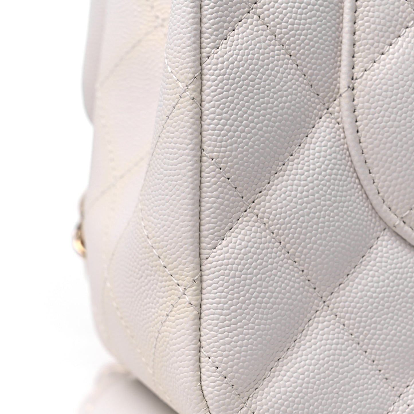 Caviar Quilted Jumbo Double Flap White