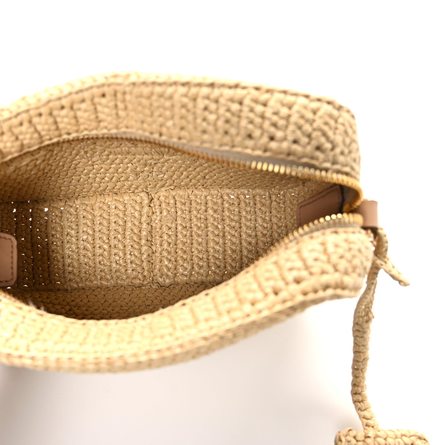 Yarn Raffia Effect Crochet Brique Crossbody Bag Natural
