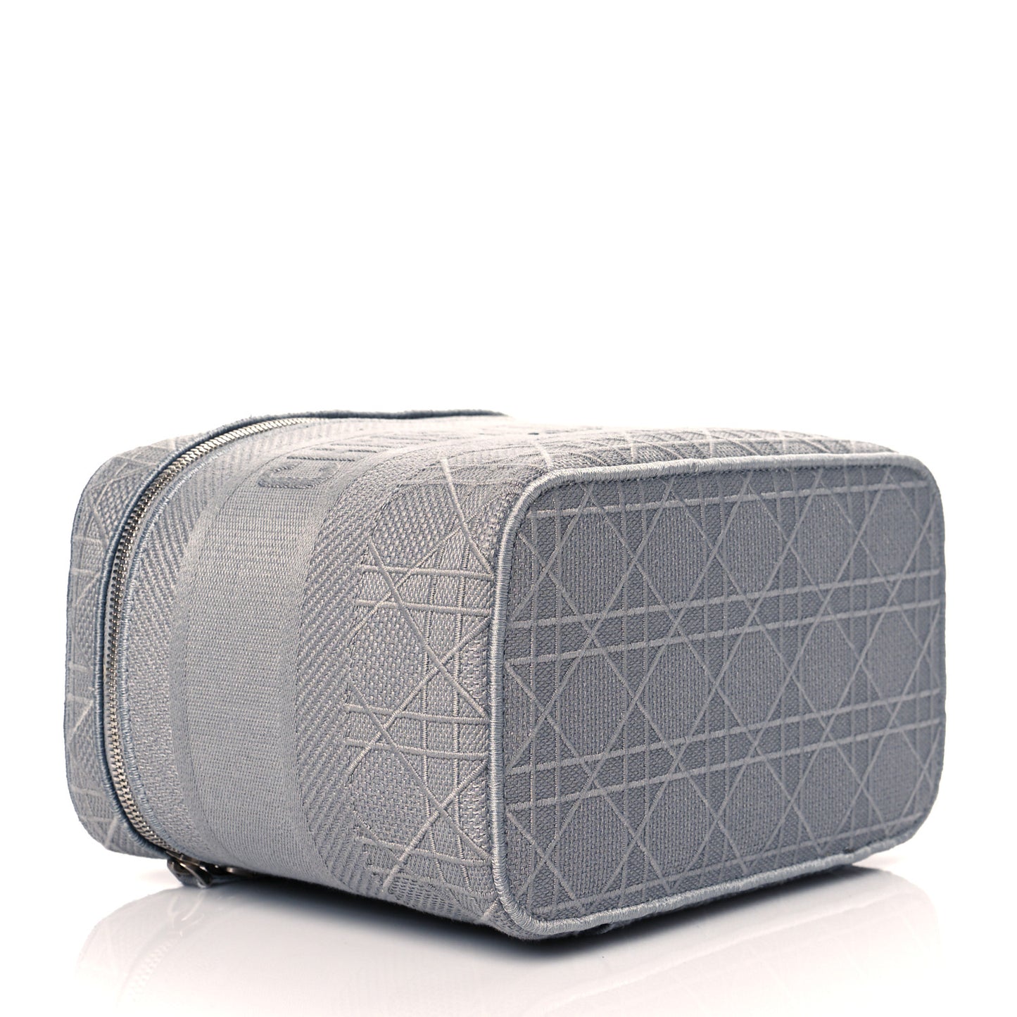 Canvas Embroidered Cannage Diortravel Vanity Case Grey
