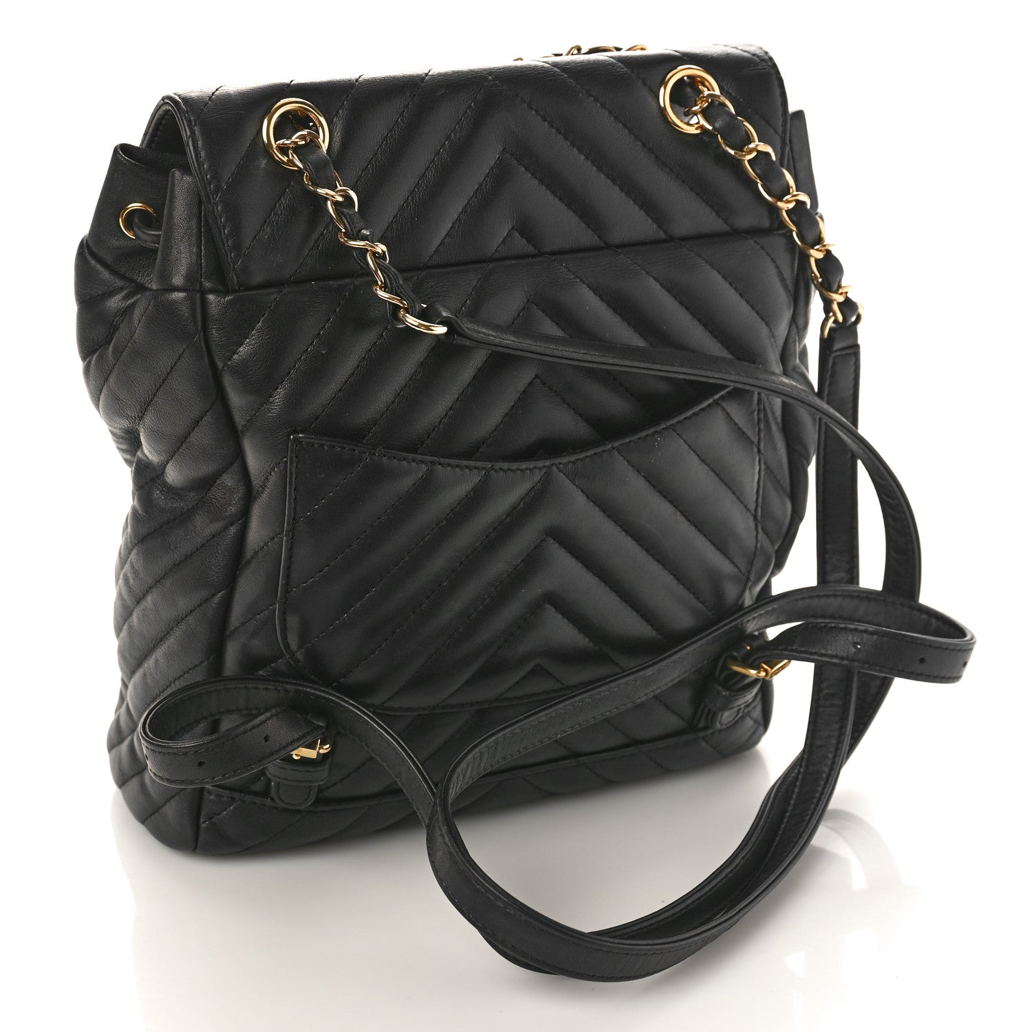 Chanel Calfskin Chevron Quilted Small Urban Spirit Backpack Black 2 of 11