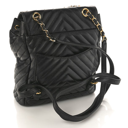 Chanel Calfskin Chevron Quilted Small Urban Spirit Backpack Black 2 of 11