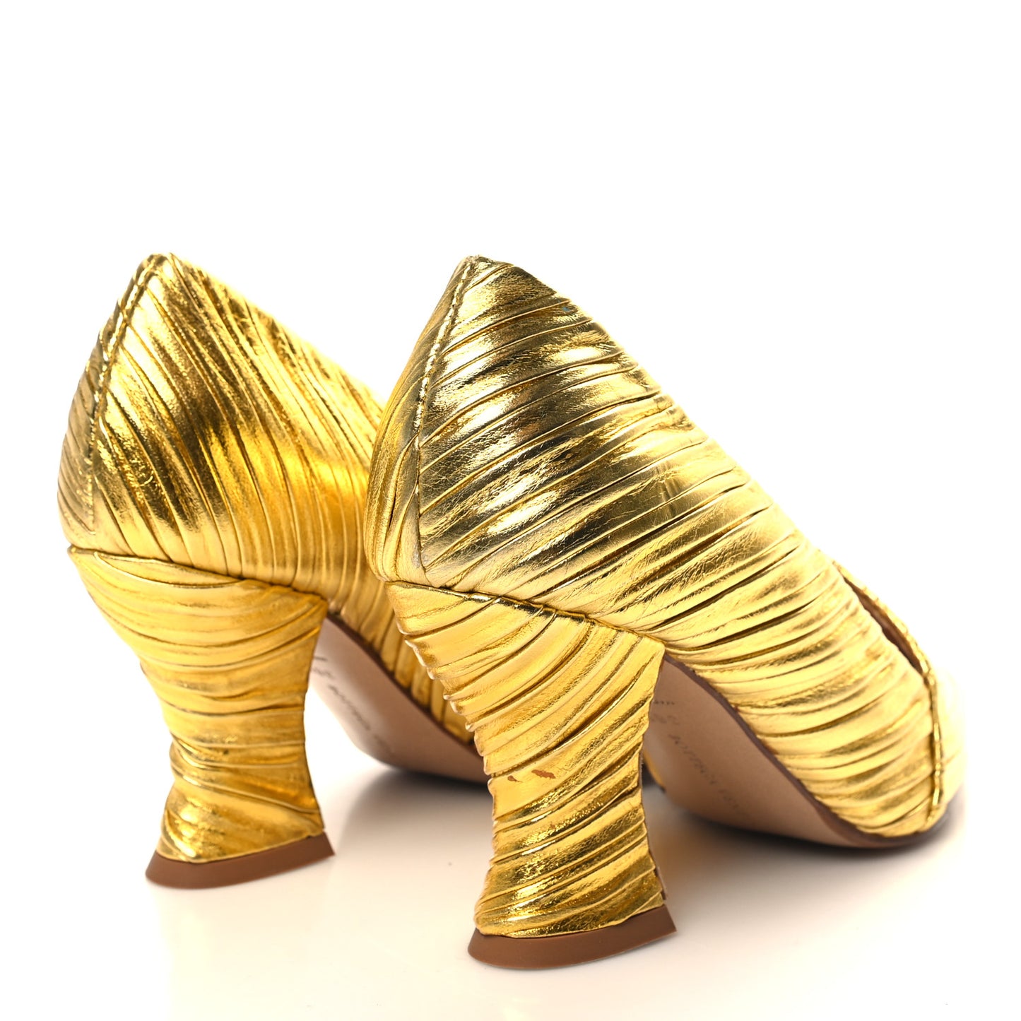 Metallic Bark Nappa Almond Pumps 38.5 Gold