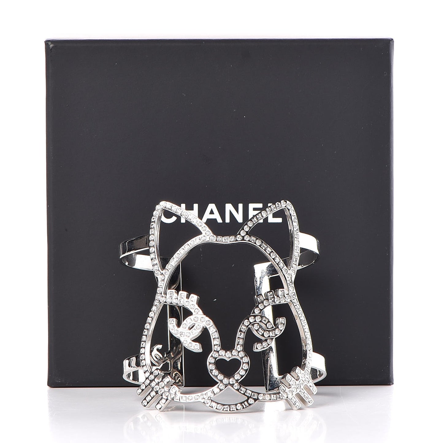 Strass Crystal CC Emoji Robot Cat Cuff