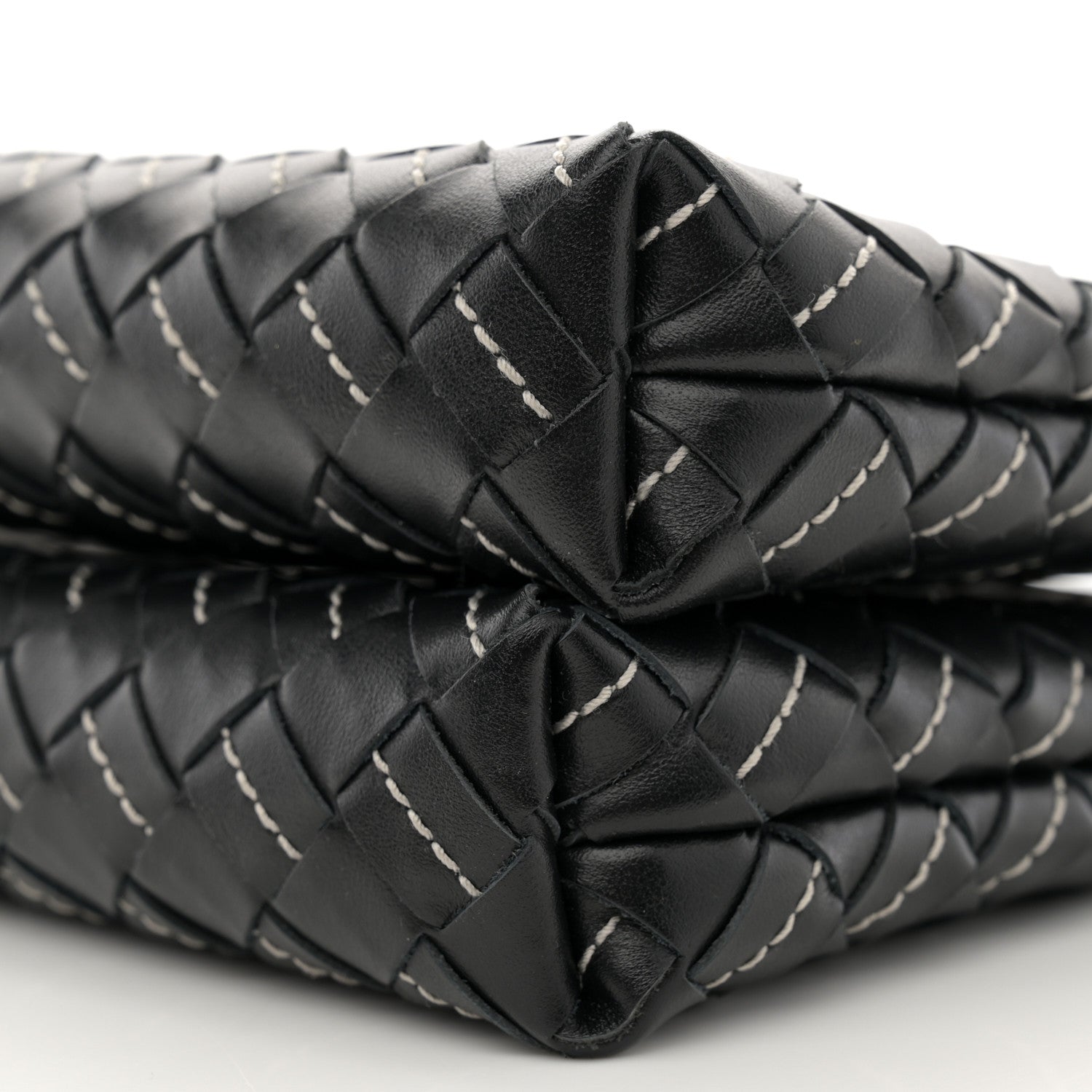 Bottega Veneta Nappa Intrecciato Duo Bag Black Natural 10 of 10